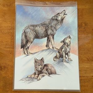 Doug Lindstrand Alaskan Artist ‘Wolf Song’ Limited Edition Signed Print